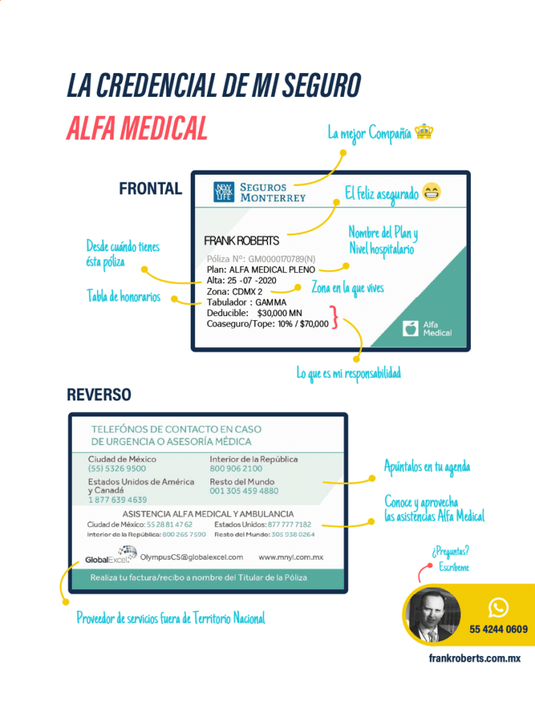 Infografía: explicando la credencial Alfa Medical.