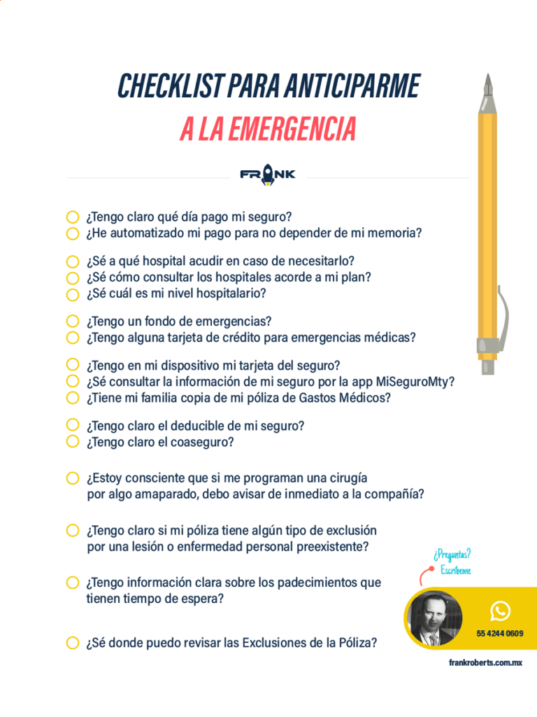 Checklits de cómo preparate para una emergencia